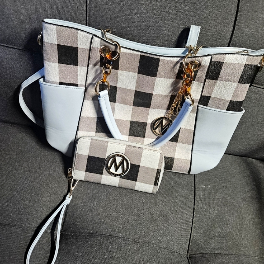 MKF Collection Mia K over shoulder purse with matching wallet